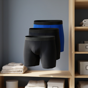 Caleçons Boxers Homme Grande Taille en Spandex/Polyester Respirants à Taille Mi-Haute avec Poche de Soutien Extensible Écologiques Lavables en Machine - Product Image 4