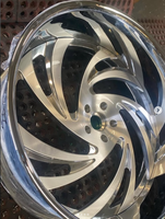 Jantes en alliage forgé sur mesure RCSR Billet Deep Dish, finition argentée, 2 pièces, 5 branches, pour Ford Mustang Dodge, 20, 24, 26 pouces