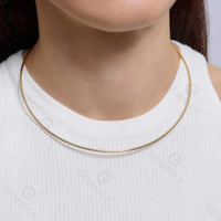 Collier minimaliste Gemnel en argent 925, fin et simple, pour tous les jours, à superposer, pièce essentielle pour un look décontracté ou affirmé