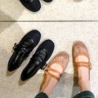 Nouvelles Chaussures Plates de Printemps-Été 2026 pour Femmes : Ballerines Mary Jane Creuses et Respirantes, Confortables et Élégantes en Maille Française