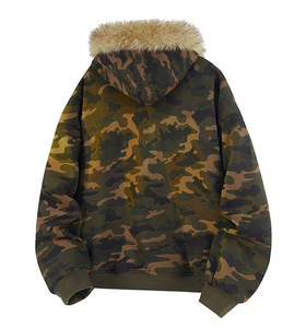 Sweat à <span class=keywords><strong>capuche</strong></span> zippé intégral personnalisé style américain rétro en polaire matelassé en coton, épais et chaud, pour homme et femme, idéal pour l'hiver - Product Image 4