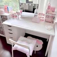 Bureau d'ordinateur moderne et simple de style américain, bureau PC de 47 pouces avec 5 tiroirs réversibles, table d'étude et d'écriture marron rustique