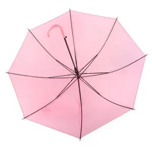 Nouveau design 21 pouces dégradé automatique coloré droit EVA POE parapluie de pluie 8k cadre en fer parapluie de soleil enfants transparents
