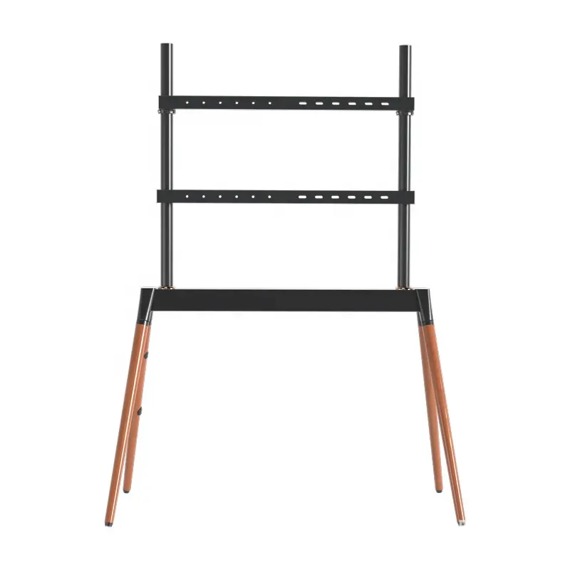 Suporte 55 "-86" Madeira Arte Punch-Free Altura Ajustável Vertical Up and Down Lift TV Mout Stand Suportes TV Floor Stand