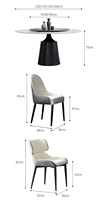 Designer Steinplatte Esstisch Runde Edelstahl Basis Luxus Plattenspieler Marmor Esstisch Set Esszimmer möbel
