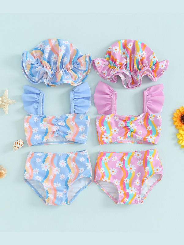 Wholesale Summer Baby Girls Bow Printed