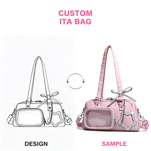 Bolso Ita Personalizado con Doble Ventana Transparente en Forma de Estrella, Detalle de Lazo, Estilo Kawaii Lolita, Inspirado en el Anime - Product Image 1