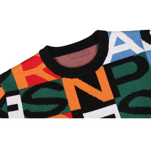 Fabricant de pulls pour hommes avec logo personnalisé OEM, motif jacquard, pull en tricot décontracté à col rond, pull en tricot d'hiver pour hommes - Product Image 4