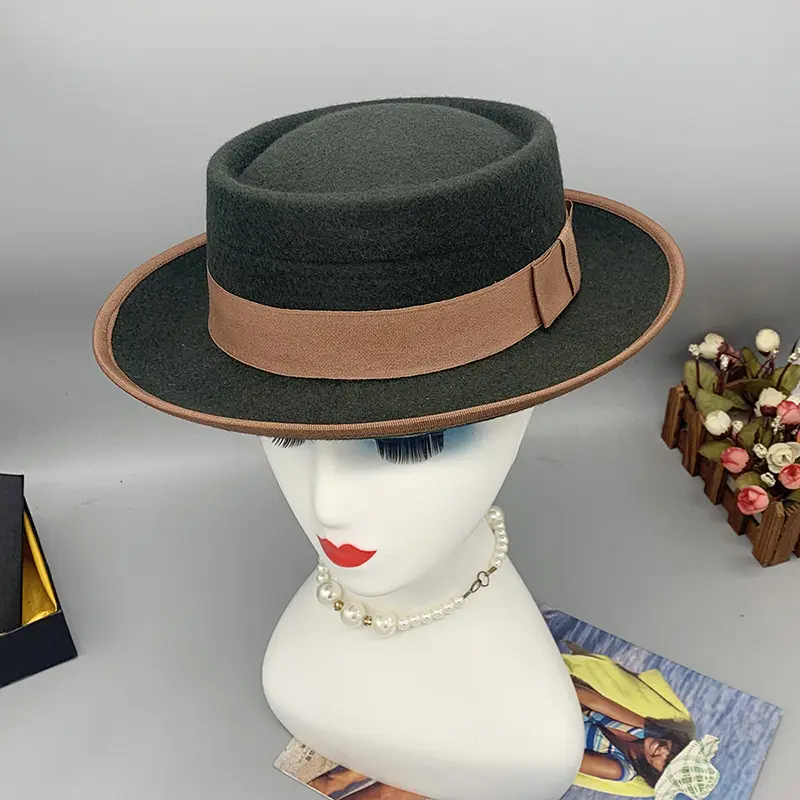 2022 outono Inverno Novas Mulheres Da Moda Moda Fadora Chapéu Sombreros Alta Qualidade 100% Lã Chapéu de Feltro Senhora Aba Larga Fedora Chapéus