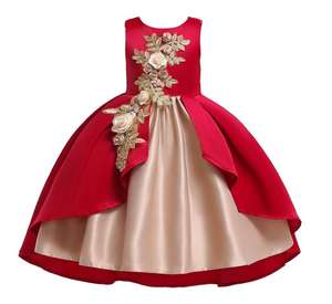 D0038 Ropa Infantil de Guangzhou, Vestido de Fiesta de Cumpleaños para Niña de 8 Años con Diseño Floral de Última Moda - Product Image 5