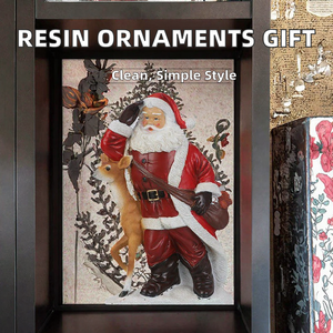 Figura de Resina de Santa Claus, Adorno Navideño para Mesa, Estatua Decorativa para el Hogar, Oficina o Regalo - Product Image 2