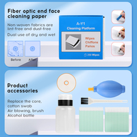 Kit de nettoyage de fibres optiques 10 en 1 avec stylo de nettoyage de fibres SC LC à un bouton/boîte, kit de maintenance de réseau FTTH