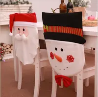 क्रिसमस सजावट कार्टून सांता डिजाइन कुर्सी वापस कवर घर उपहार क्रिसमस कुर्सी भोजन कवर सांता क्लॉस टोपी कुर्सी कवर