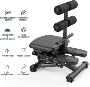 Steppeur sportif Wellshow pour l'exercice avec bandes de résistance, steppeur rotatif, machine à crunch abdominal pour l'entraînement en salle de sport - Product Image 2