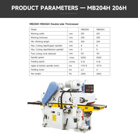 MB206H Machine combinée de menuiserie double face avec tête de coupe spirale, dégauchisseuse, scie à ruban et table coulissante de bureau