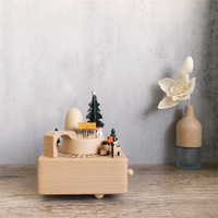 Harmonie Play Time With Toy Train Boîte à musique en bois Merry-go-round Xmas Kids Birthday Gift Wedding Decoration Boîte à musique en bois
