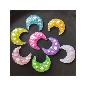 Cabochons plats en résine scintillante motif <span class=keywords><strong>lune</strong></span> Kawaii, fournitures artistiques, breloques décoratives, accessoires de bricolage - Product Image 5