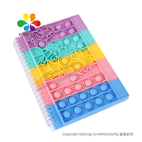 Vente en gros de poppet en silicone populaire couverture sensorielle colorée bulle push Tie Dye kawaii papeterie fidget Pop bloc-notes bloc-notes