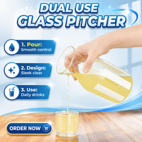 Bouteille d'eau en verre borosilicate haute résistance avec logo personnalisé et bouchon en liège, pichet en verre transparent pour jus et boissons, usage quotidien