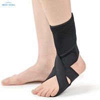 BDE HEAL Nouveau Bandage Anti-Entorse Jour/Nuit pour Correction de la Chute du Pied, Correction de la Hallux Valgus, Protection de la Cheville et du Pied, Noir, Polyester Élastique