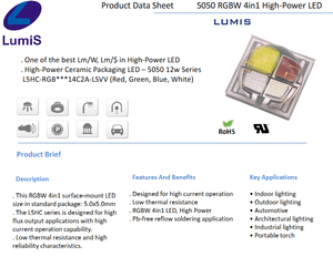 Source d'éclairage de scène haute puissance en céramique 5050 RGBW 4 en 1 lumière polychrome sept couleurs 8W10W puces LED blanc chaud - Product Image 3