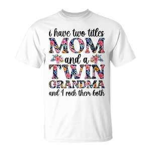 T-shirt pour maman et grand-mère jumelle, motif floral, pour femmes, cadeau familial - Product Image 1