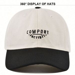Casquettes de baseball promotionnelles pas chères non structurées bicolores 100 % coton à visière incurvée, brodées, style « Dad Hat » pour hommes - Product Image 4