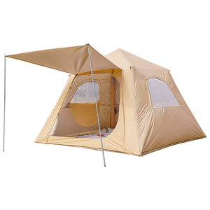 Carpa Impermeable para Acampar al Aire Libre, Carpa de Lona de Algodón con Barra de Resorte, Carpa Familiar Tipo Cabaña, Carpa Flexible con Arco - Product Image 1