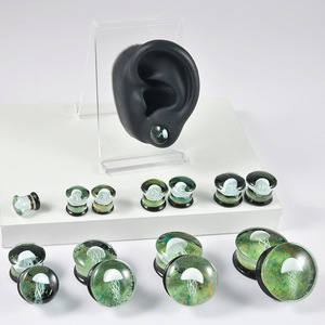 Jellyfish Glass Unisex Auricle <span class=keywords><strong>Double</strong></span> Flared Ear Plug Expander 8mm Gauge OUSLY Body Piercing - Product Image 4