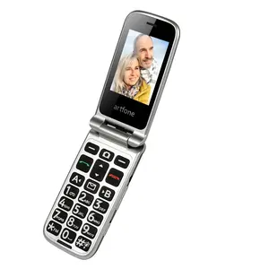 2024 New Flip Senior WCDMA 3G Mobiltelefon G3 Große Tastatur für Ältere Einzel-Sim Celulares FM SOS-Handys mit Ladestation