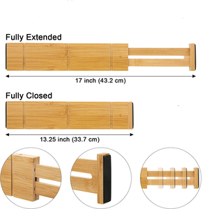 Ngăn Chia Ngăn Kéo Bằng Tre Có Thể Mở Rộng Kèm Chèn Ngăn Kéo Có Thể Điều Chỉnh Ngăn Chia Ngăn Kéo Sâu Có Thể Xếp Chồng Lên Nhau Cho Dụng Cụ Nhà Bếp - Product Image 4