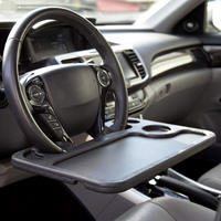 Plateau multifonctionnel pour volant de voiture et support de rangement avec table à manger et support pour ordinateur portable/tablette