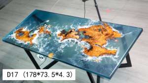 Phòng Ăn Bằng Gỗ Sang Trọng Bàn Cà Phê Với Phong Cảnh Đại Dương Top River Epoxy Resin Bảng - Product Image 6