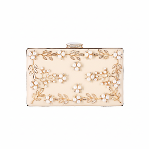New Fashion Crystal Evening Clutch Bag Gorgeous Satin Lace Party <b>HandBag</b> with Wrinkled Lace <b>Pearl</b> Chain Decoration - Product Image 1