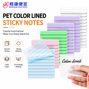 กระดาษโน้ตแบบมีกาวในตัว PET โปร่งใส ขอบสีสันสดใส แผ่นบันทึกแบบมีกาวในตัว กันน้ำ เขียนลื่น สำหรับใช้ในสำนักงาน โรงเรียน หรือทำคำอธิบายประกอบ - Product Image 1