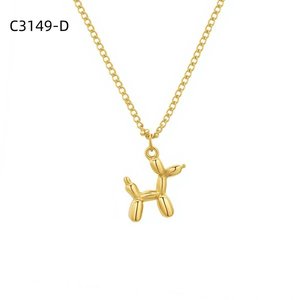 สร้อยคอจี้รูปสุนัขบอลลูน Amy Amy  ชุบเงิน  โซ่โลหะผสม  เครื่องประดับแฟชั่นรูปสัตว์น่ารักสำหรับผู้หญิง ของขวัญ  ใส่ได้ทุกวัน - Product Image 4