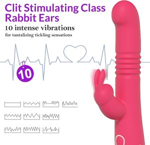 2025 nuevos juguetes flexibles para adultos de conejo, varita clásica de mano impermeable realista, 10 potentes 3 modos de empuje para vibradores de mujer - Product Image 4