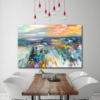 Tableau d'art mural moderne Mintura, peinture acrylique abstraite, peinte à la main, dorée, toile de Chine