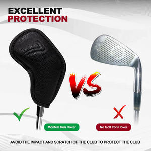 Housses de fers de golf personnalisées en cuir de luxe, ensemble de housses de tête de fers de golf très vendues - Product Image 3
