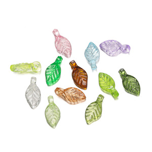 <b>Acrylic</b> Colorful Diamond Leaf Beads For DIY Jewelry Making Earrings Bracelets Pendants 50Pcs Assorted Colors Small Size - Product Image 5