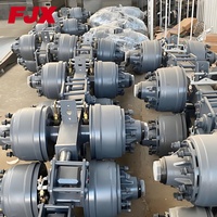 Pièces de remorque robustes JUXIN 100T, suspension Argo Bogie à double ligne et quatre essieux avec poutres d'essieu carrées