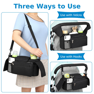 Organizador Universal <span class=keywords><strong>para</strong></span> Cochecito con Portavasos Aislado, <span class=keywords><strong>Bolsa</strong></span> <span class=keywords><strong>para</strong></span> Teléfono Desmontable <span class=keywords><strong>y</strong></span> Correa <span class=keywords><strong>para</strong></span> el Hombro - Product Image 5
