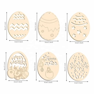 Decorazione di legno dell'<span class=keywords><strong>uovo</strong></span> di pasqua pittura di artigianato in legno incompiuto - Product Image 3