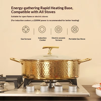Casserole en acier inoxydable martelé sur mesure OEM avec couvercle, poêle à frire peu profonde à double poignée pour usage professionnel et commercial