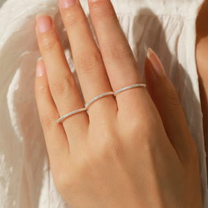 999 Puur Zilveren Delicate Sprankelende Stapelbare Eternity Band Ringen Voor Vrouwen Dagelijks Feest Fijne Sieraden Accessoires - Product Image 3