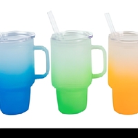 Gobelet en verre dégradé de 100 ml avec poignée et paille, tasse de voyage isotherme, vaisselle à boisson couleur personnalisée