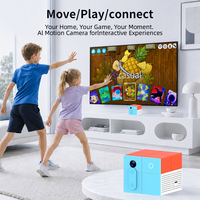Consola de Juegos con Sensor de Movimiento AI Mooden M58 Cube, Consola de Juegos Interactiva Todo en Uno para el Hogar, Mini Proyector para Fiestas Familiares y Infantiles