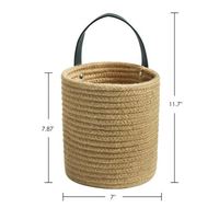 Planteur suspendu en fibre de coco de noix de coco pot de rotin naturel panier à langer en forme de cône paniers avant porche jonc de mer ventre Basekt