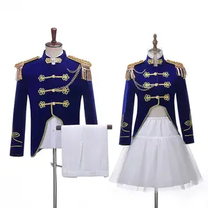 Unisex ortaçağ rönesans Victorian prens Cosplay kostüm kraliyet mahkemesi Blazer takım elbise sineması donanma kaptan memur Sailor kostüm