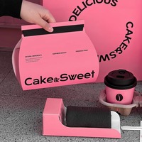 Boîte d'emballage en rouleaux suisses Mini boîte en papier pour gâteau de couche personnalisée Boîte à emporter pour dessert en poudre Sakura